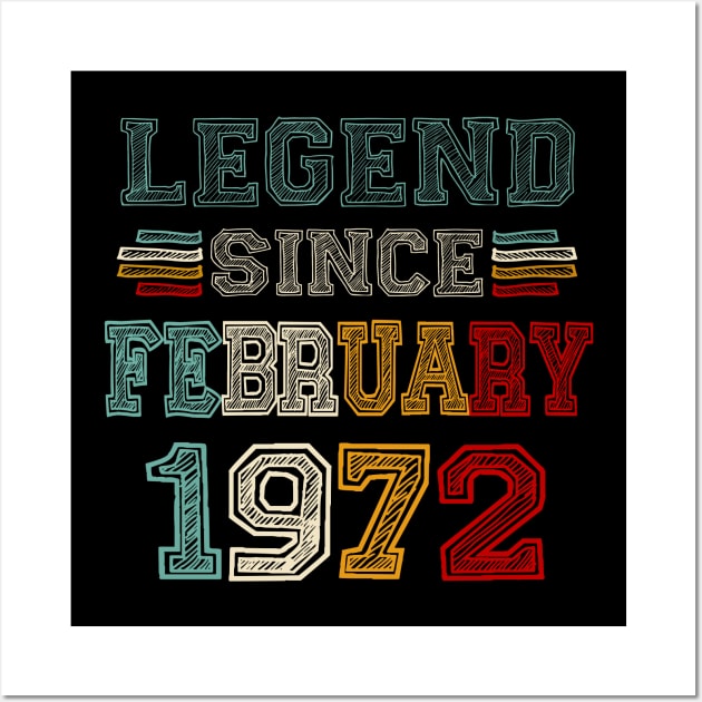 51 Years Old Legend Since February 1972 51st Birthday Wall Art by Brodrick Arlette Store